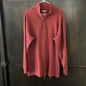 Duluth Trading Company Thermal Mock Neck Henley Rust Color Size XL